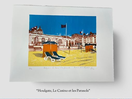 Houlgate, le Casino et les Parasols by Lorraine de la Verpillière Houlgate, le Casino et les Parasols